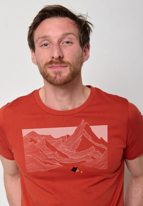 Clay Red: Sportliches T-Shirt aus Bio-Baumwolle für Herren [10770]