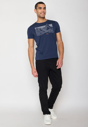 Navy: Sportliches T-Shirt aus Bio-Baumwolle für Herren [10779]