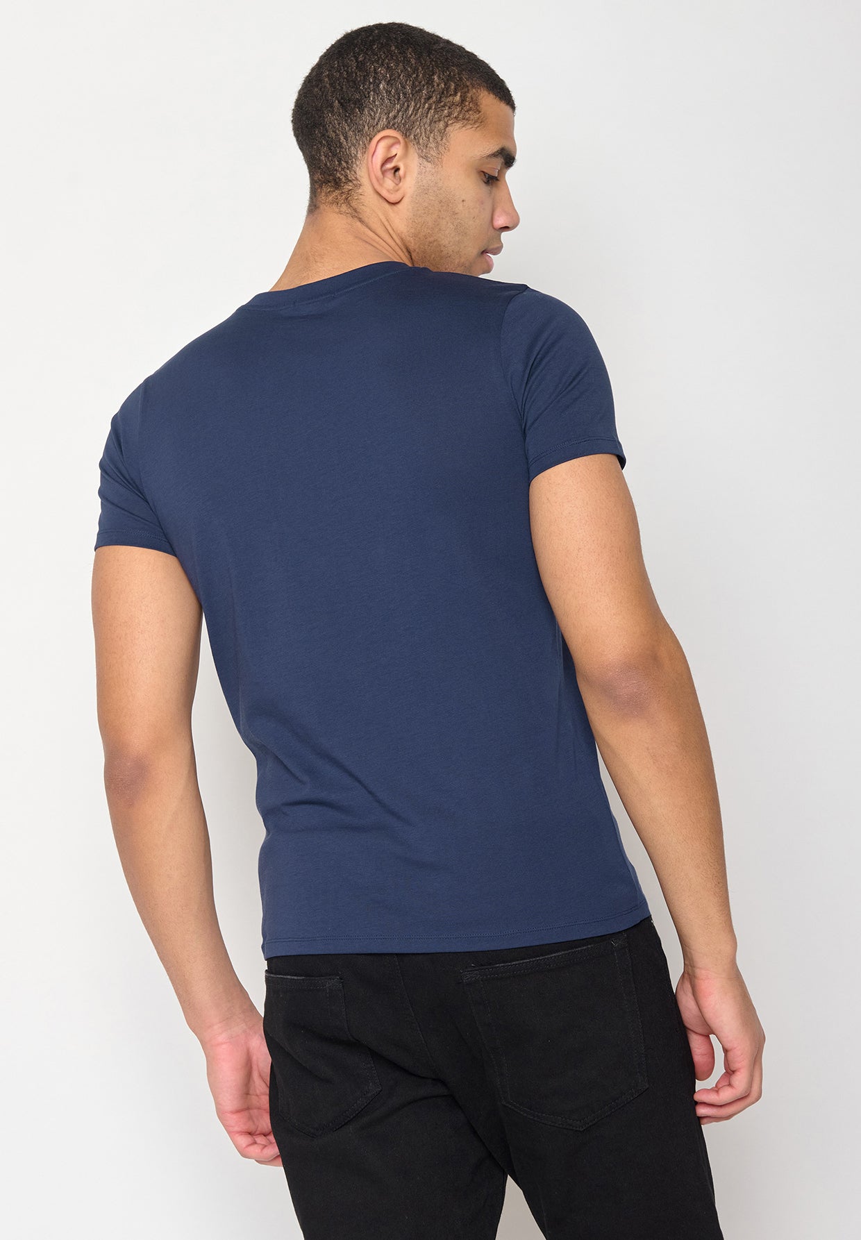 Navy: Sportliches T-Shirt aus Bio-Baumwolle für Herren [10781]