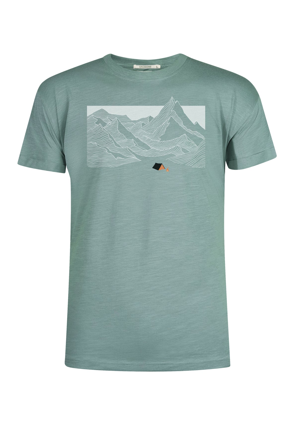 Deep Sage: Lässiges T-Shirt aus Bio-Baumwoll Mix für Herren [10783]