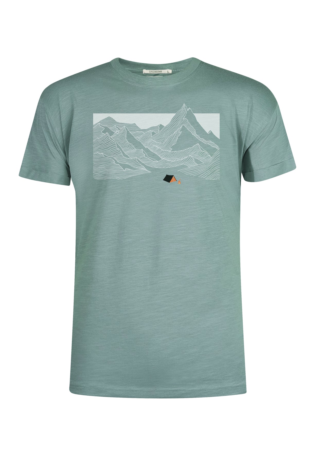 Deep Sage: Lässiges T-Shirt aus Bio-Baumwoll Mix für Herren [10783]