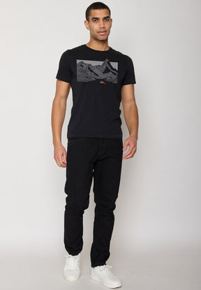 Black: Sportliches T-Shirt aus Bio-Baumwolle für Herren [10790]