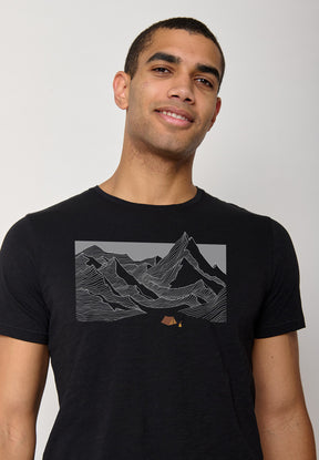 Black: Sportliches T-Shirt aus Bio-Baumwolle für Herren [10791]