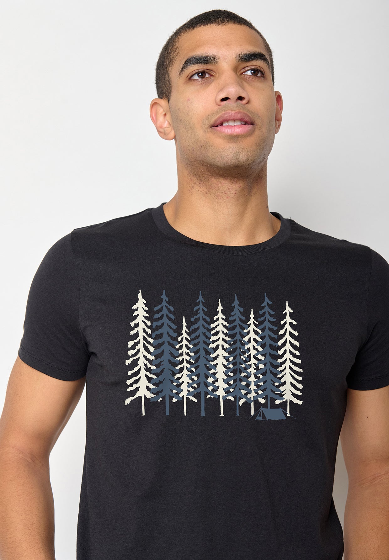 Schwarz:  Sportliches T-Shirt aus Bio-Baumwolle für Herren [10807]