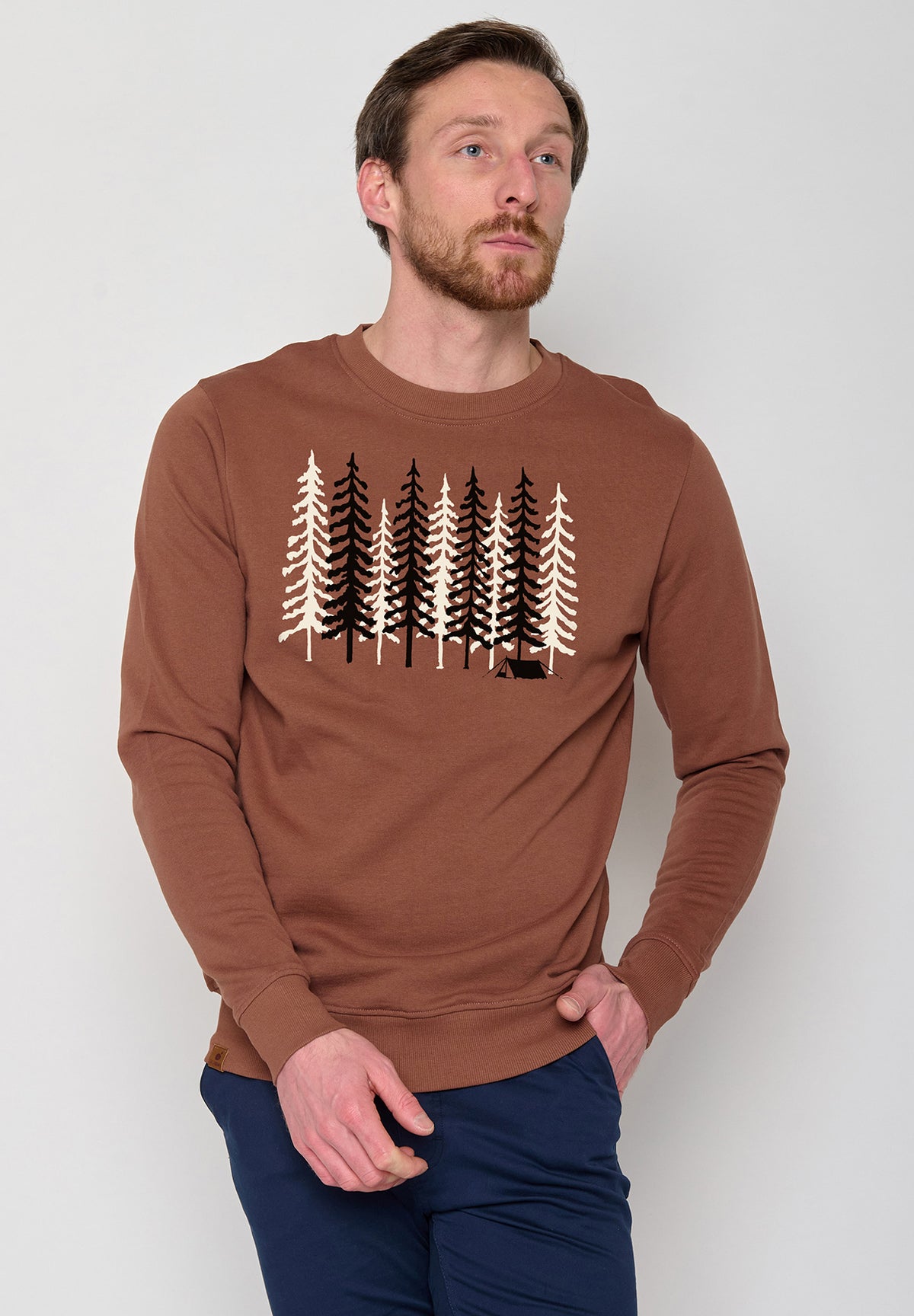 Wood Bark: Gemütliches Sweatshirt aus Bio-Baumwolle für Herren [10830]
