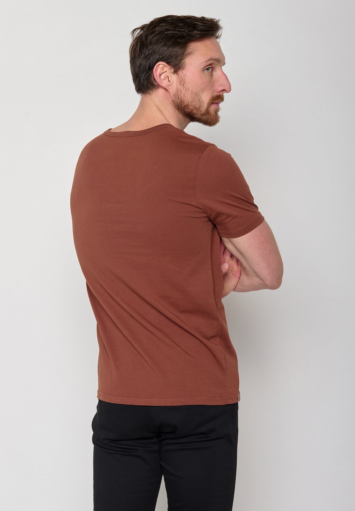 Rot:  Lässiges T-Shirt aus Bio-Baumwolle für Herren [10863]