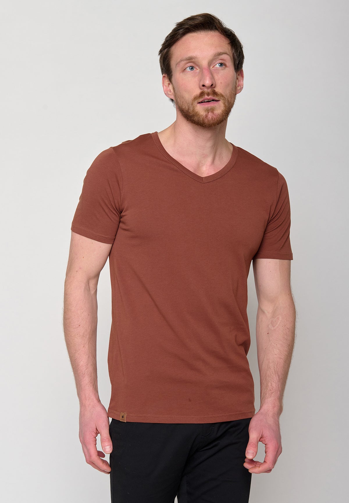 Rot:  Lässiges T-Shirt aus Bio-Baumwolle für Herren [10864]