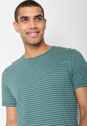 Green Stripes: Sportliches T-Shirt aus Bio-Baumwolle für Herren [10875]