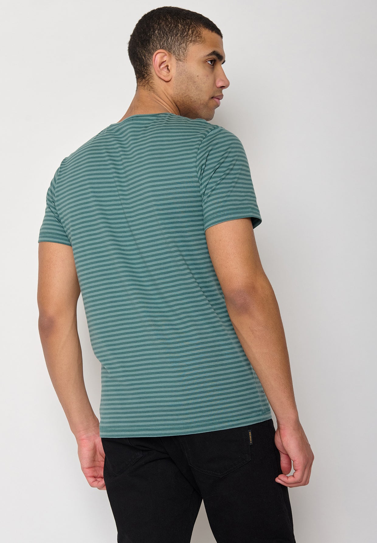 Green Stripes: Sportliches T-Shirt aus Bio-Baumwolle für Herren [10876]