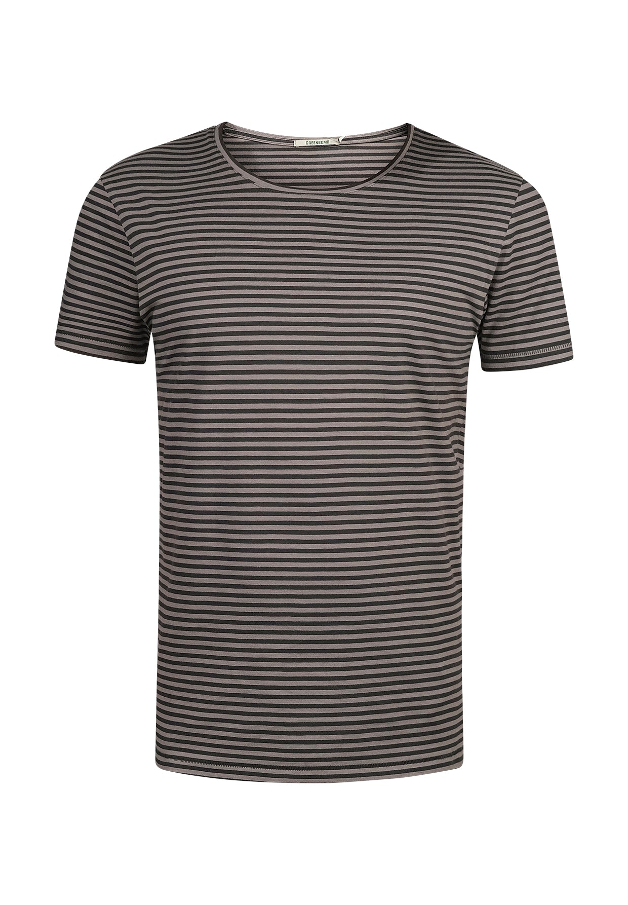 Grey Stripes: Sportliches T-Shirt aus Bio-Baumwolle für Herren [10878]