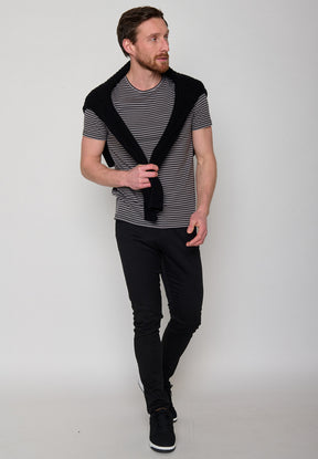 Grey Stripes: Sportliches T-Shirt aus Bio-Baumwolle für Herren [10879]