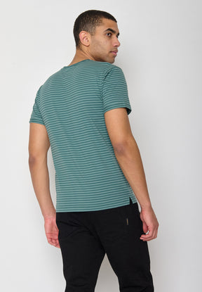 Green Stripes: Lässiges T-Shirt aus Bio-Baumwoll Mix für Herren [10908]