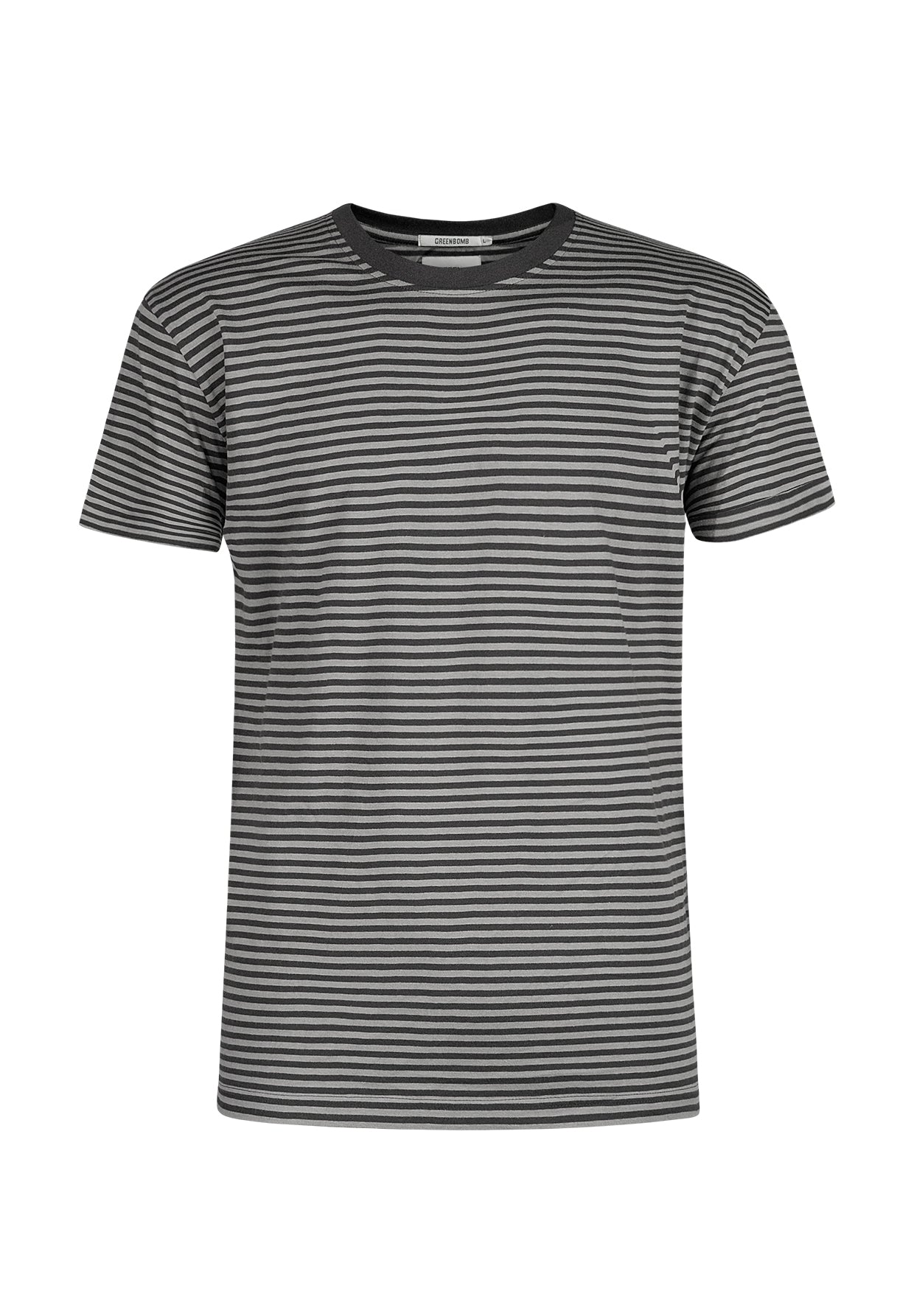 Grey Stripes: Lässiges T-Shirt aus Bio-Baumwoll Mix für Herren [10910]