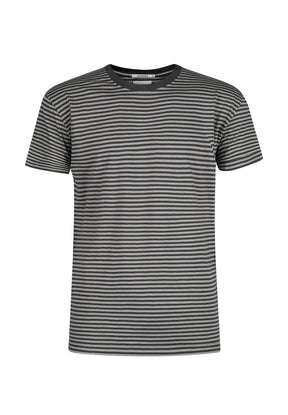 Grey Stripes: Lässiges T-Shirt aus Bio-Baumwoll Mix für Herren [10910]