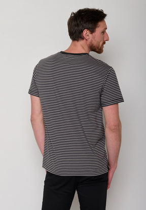 Grey Stripes: Lässiges T-Shirt aus Bio-Baumwoll Mix für Herren [10914]