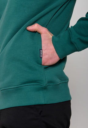 Jungle Green: Kuschliger Hoodie aus Bio-Baumwolle für Herren [11093]