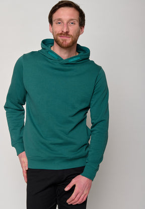 Jungle Green: Kuschliger Hoodie aus Bio-Baumwolle für Herren [11097]