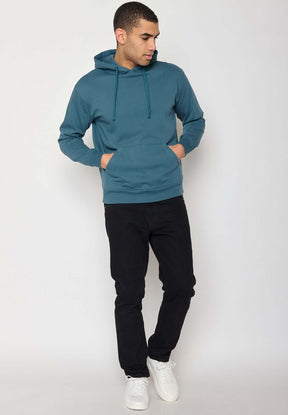 Blau:  Gemütlicher Hoodie aus Bio-Baumwolle für Herren [11111]