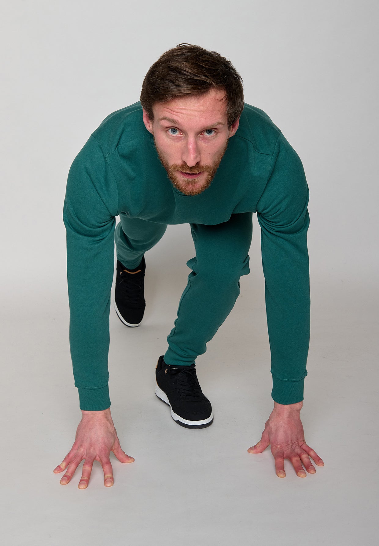 Jungle Green: Gemütliches Sweatshirt aus Bio-Baumwolle für Herren [11116]