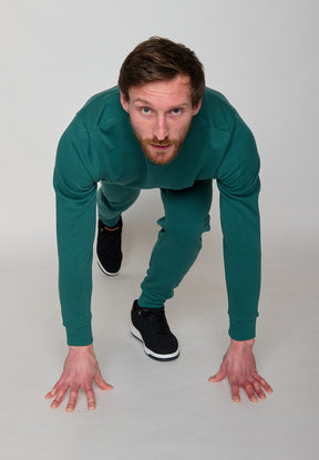 Jungle Green: Gemütliches Sweatshirt aus Bio-Baumwolle für Herren [11116]