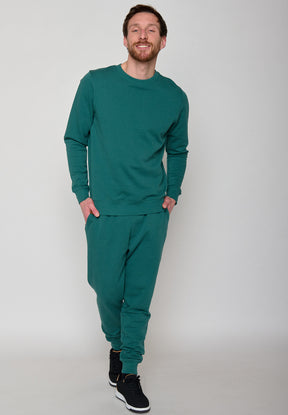 Grün:  Gemütliches Sweatshirt aus Bio-Baumwolle für Herren [11118]