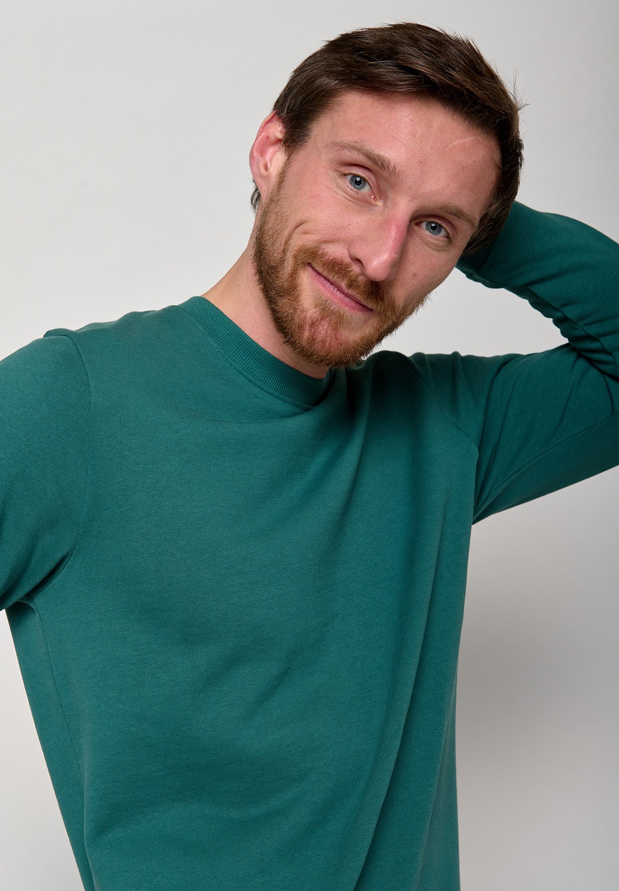 Jungle Green: Gemütliches Sweatshirt aus Bio-Baumwolle für Herren [11119]