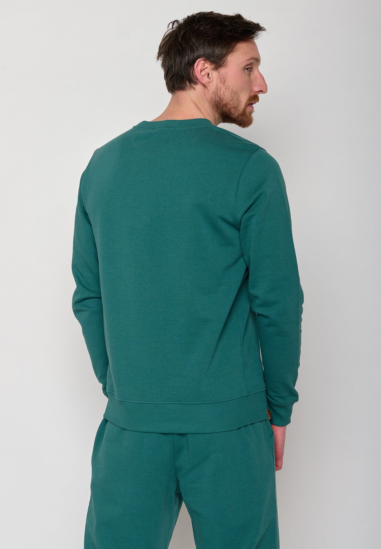 Grün:  Gemütliches Sweatshirt aus Bio-Baumwolle für Herren [11120]