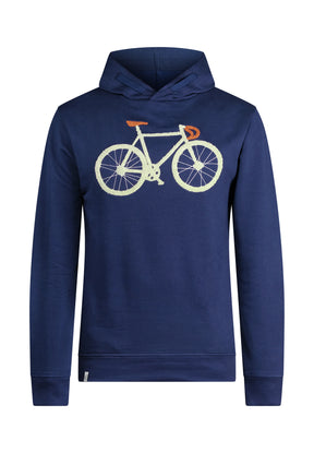 Navy: Kuschliger Hoodie aus Bio-Baumwolle für Herren [11143]