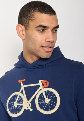 Navy: Kuschliger Hoodie aus Bio-Baumwolle für Herren [11146]