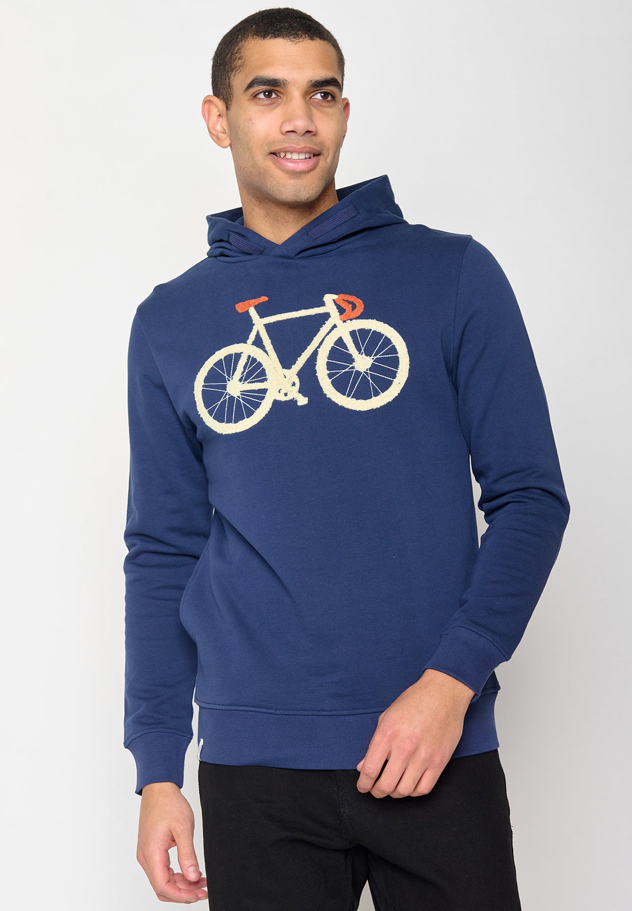 Blau:  Kuschliger Hoodie aus Bio-Baumwolle für Herren [11148]
