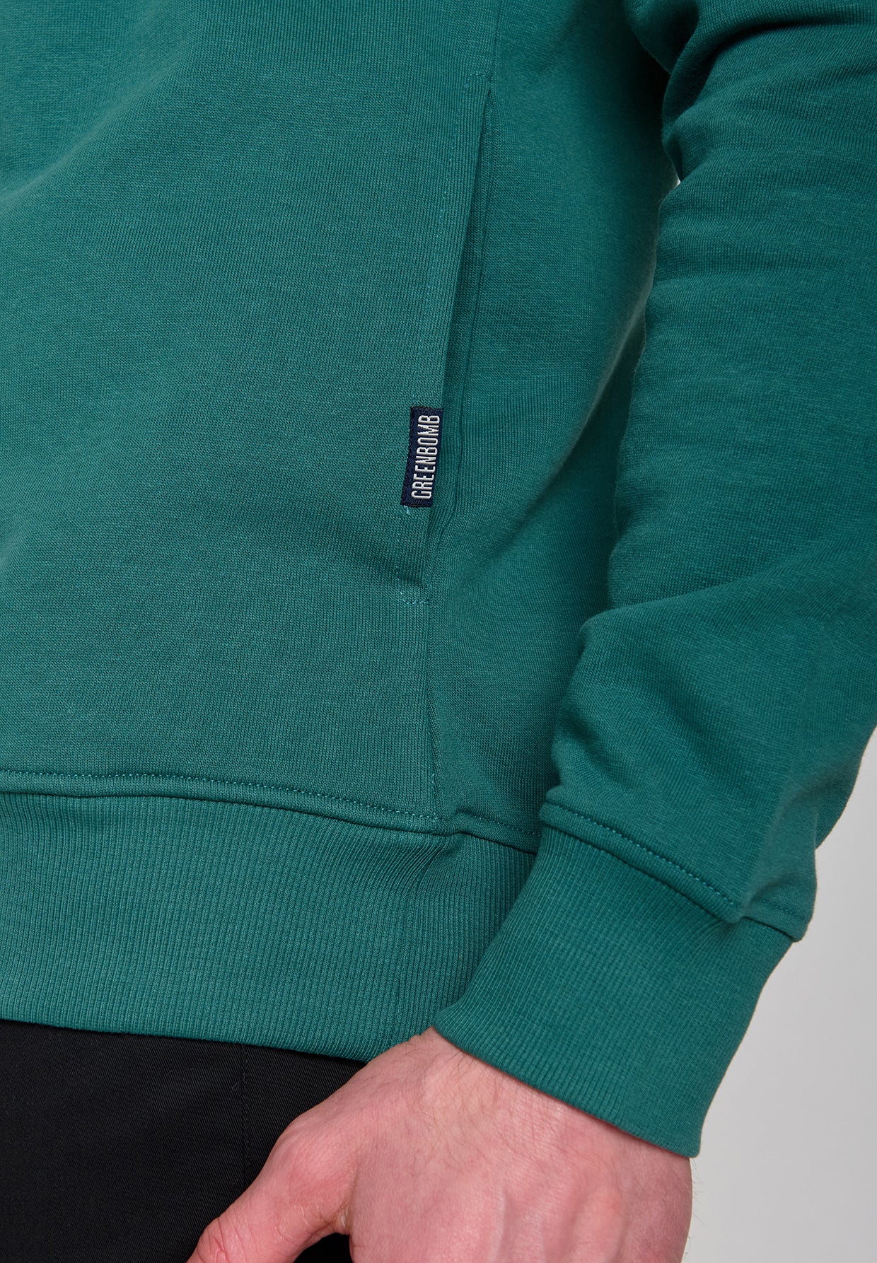Jungle Green: Kuschliger Hoodie aus Bio-Baumwolle für Herren [11151]