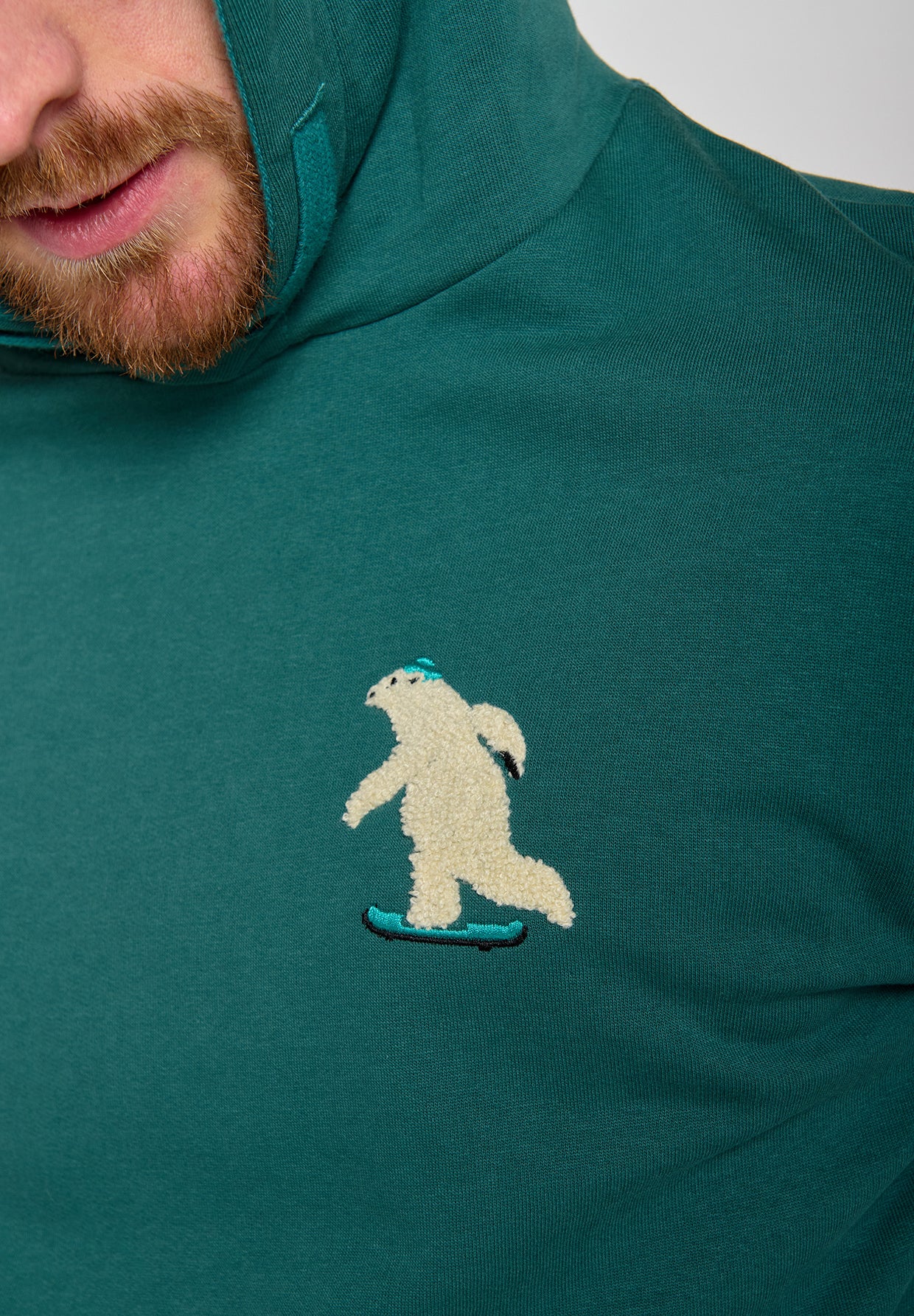 Jungle Green: Kuschliger Hoodie aus Bio-Baumwolle für Herren [11153]