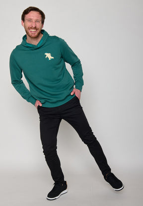 Jungle Green: Kuschliger Hoodie aus Bio-Baumwolle für Herren [11154]