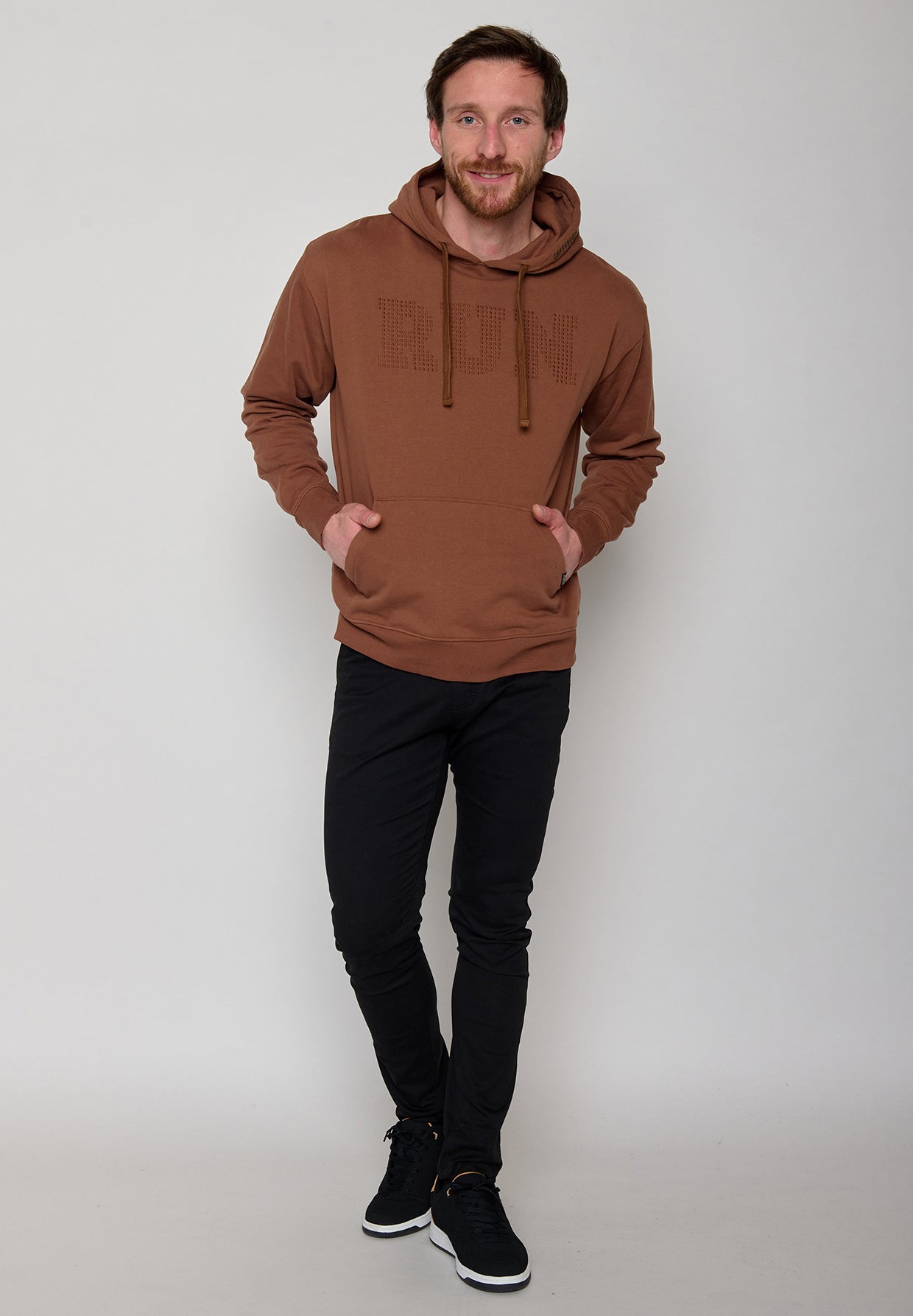Wood Bark: Gemütlicher Hoodie aus Bio-Baumwolle für Herren [11167]
