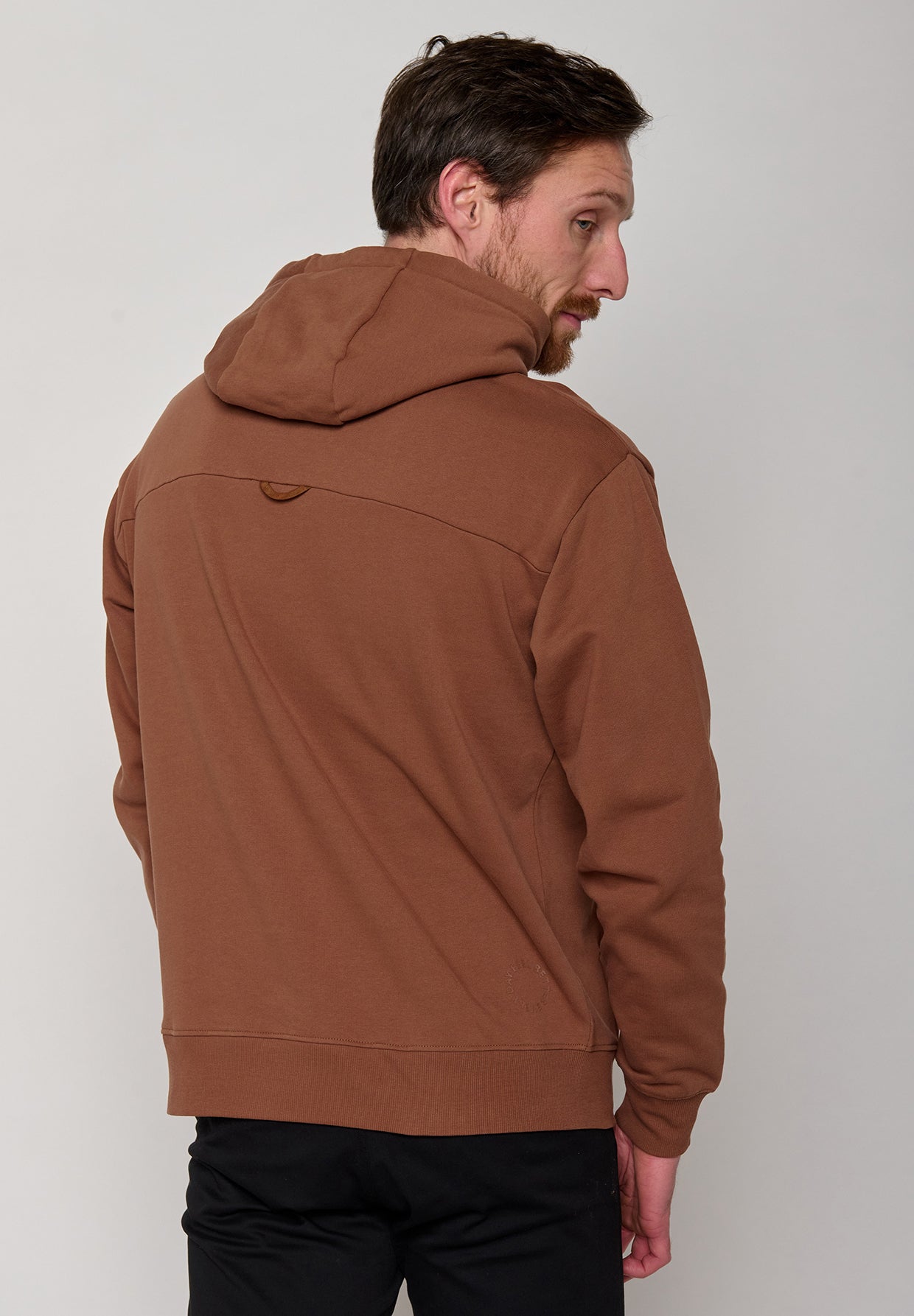 Wood Bark: Gemütlicher Hoodie aus Bio-Baumwolle für Herren [11169]