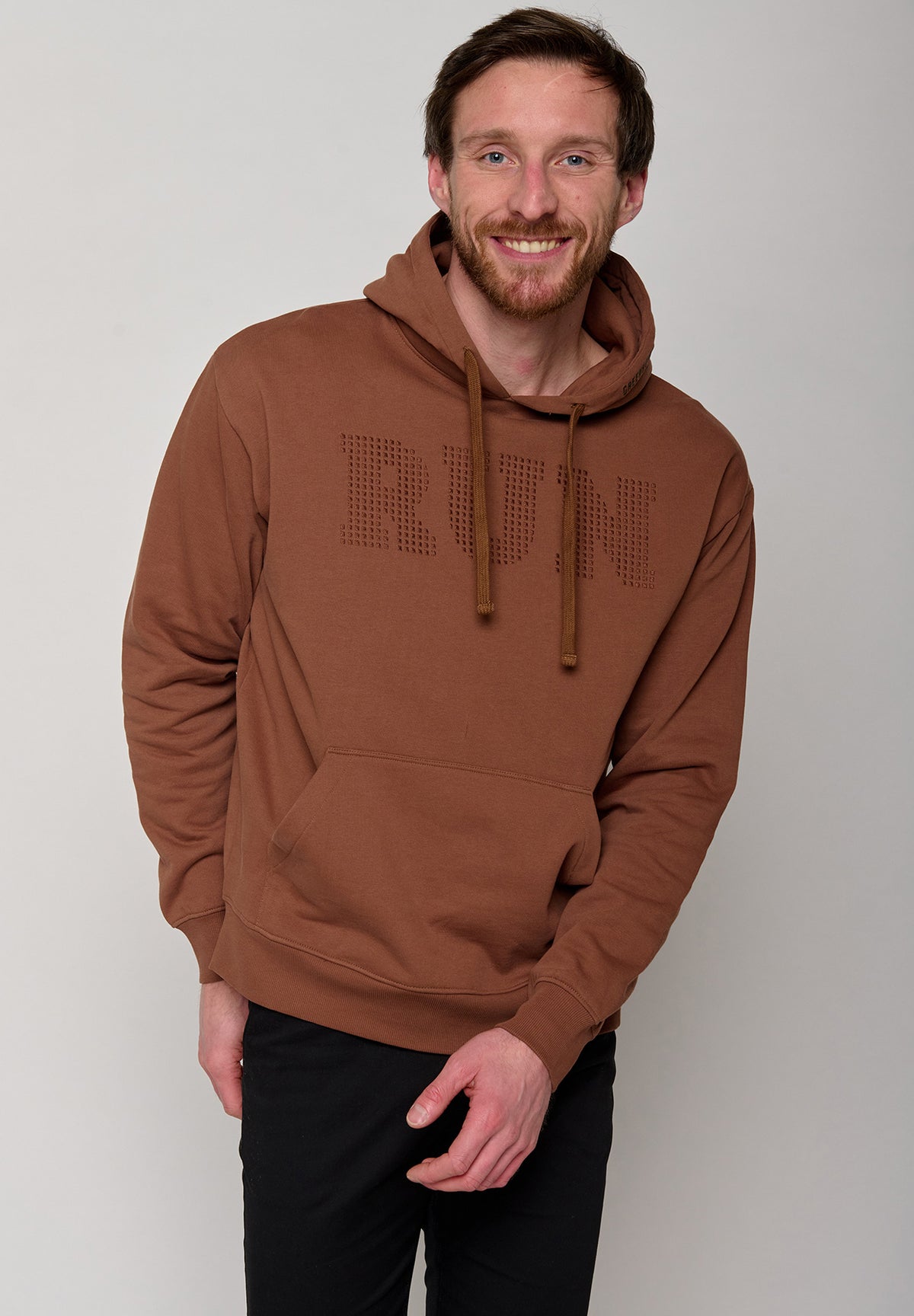 Wood Bark: Gemütlicher Hoodie aus Bio-Baumwolle für Herren [11170]