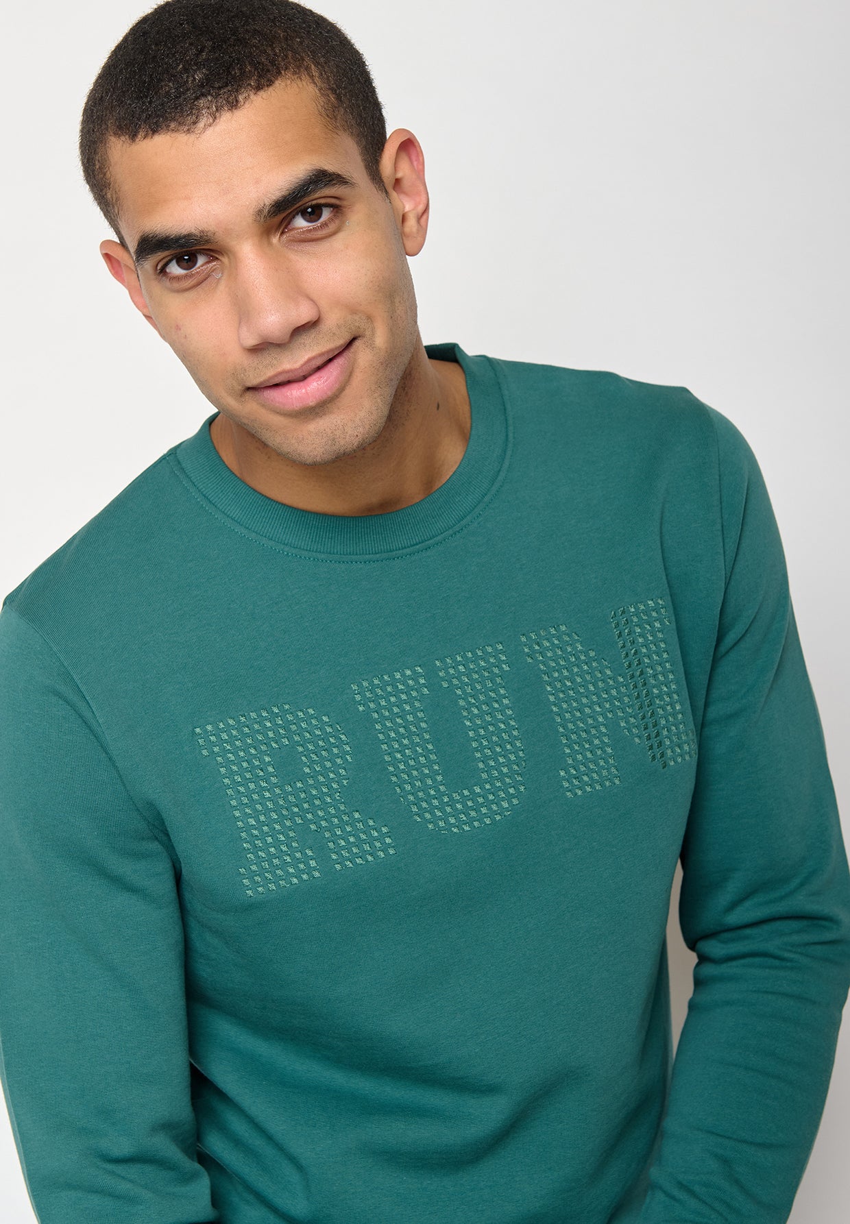 Jungle Green: Gemütliches Sweatshirt aus Bio-Baumwolle für Herren [11182]