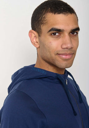 Blau:  Lässiger Half-Zip aus Bio-Baumwolle für Herren [11185]
