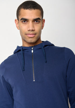 Navy: Lässiger Half-Zip aus Bio-Baumwolle für Herren [11187]