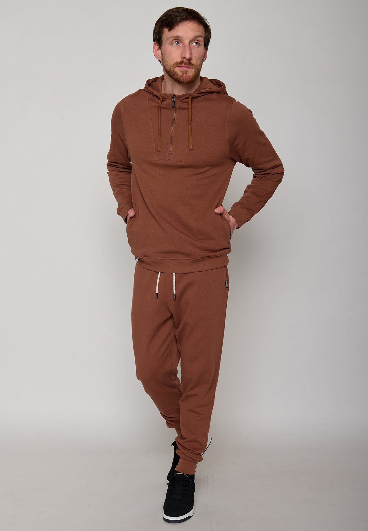 Wood Bark: Lässiger Half-Zip aus Bio-Baumwolle für Herren [11193]