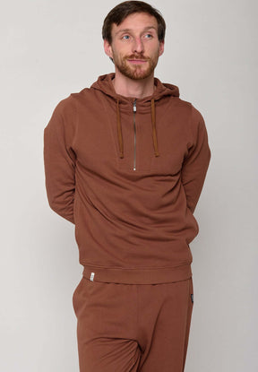 Rot:  Lässiger Half-Zip aus Bio-Baumwolle für Herren [11196]
