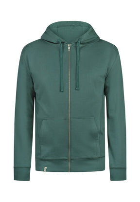 Jungle Green: Sportliche Zipjacke aus Bio-Baumwolle für Herren [11202]