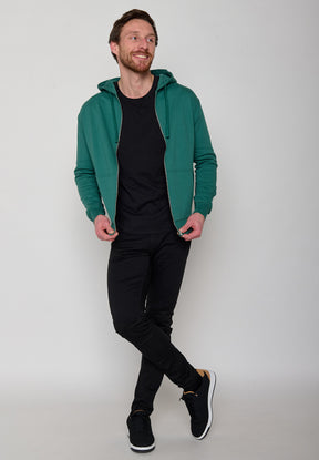 Jungle Green: Sportliche Zipjacke aus Bio-Baumwolle für Herren [11205]