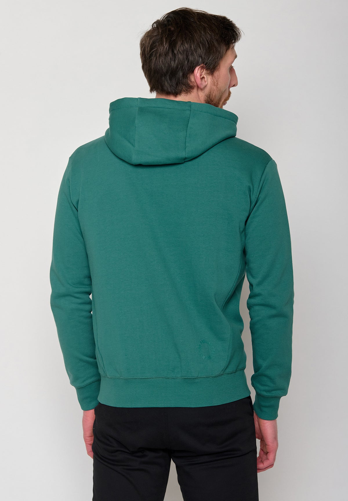 Jungle Green: Sportliche Zipjacke aus Bio-Baumwolle für Herren [11207]