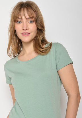 Grün:  Lässiges T-Shirt aus Bio-Baumwolle für Damen [11238]