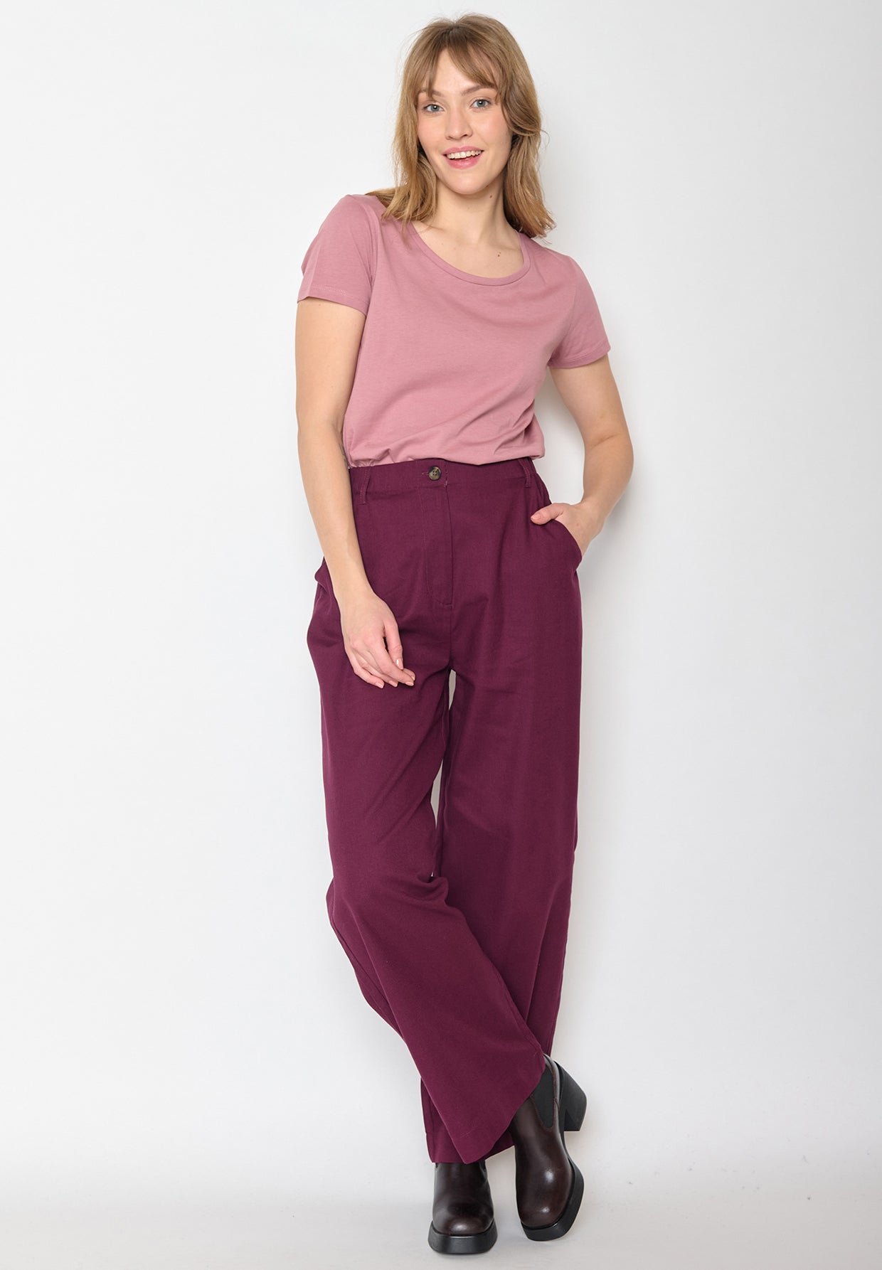 Old Rose: Sportliches T-Shirt aus Bio-Baumwolle für Damen [11242]