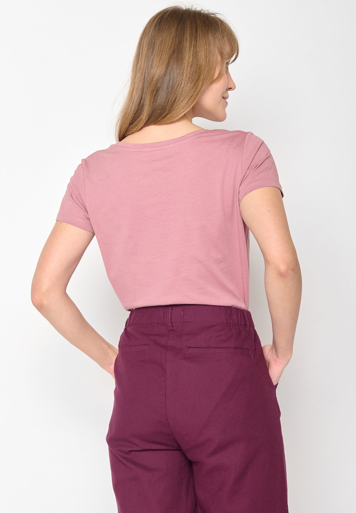 Old Rose: Sportliches T-Shirt aus Bio-Baumwolle für Damen [11245]