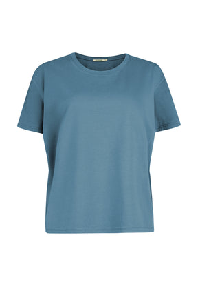 Blau:  Lässiges T-Shirt aus Bio-Baumwoll Mix für Damen [11268]