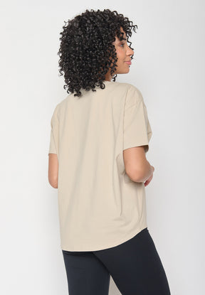 Latte: Lässiges T-Shirt aus Bio-Baumwoll-Mix für Damen [11275]