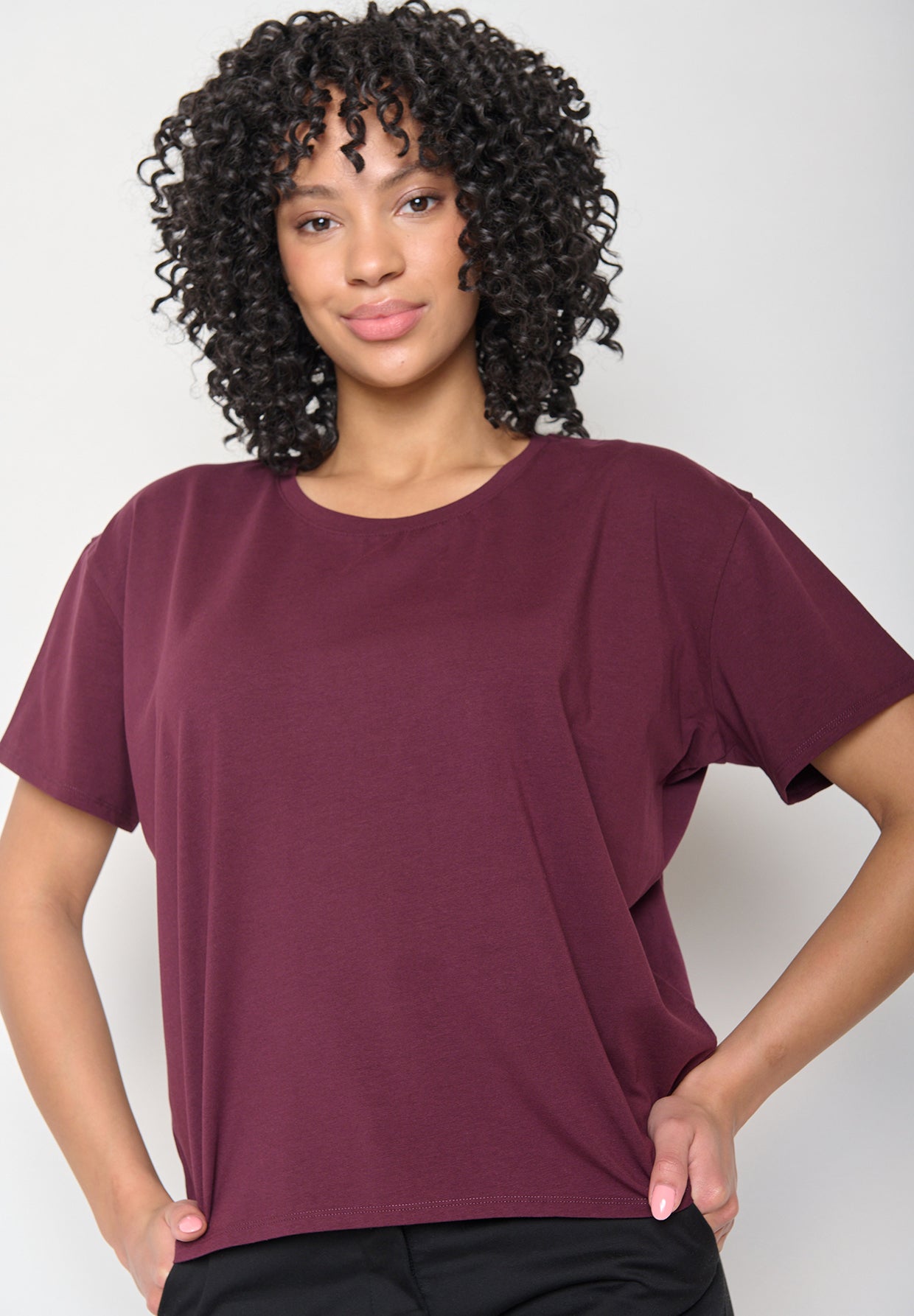 Rot:  Lässiges T-Shirt aus Bio-Baumwoll Mix für Damen [11279]